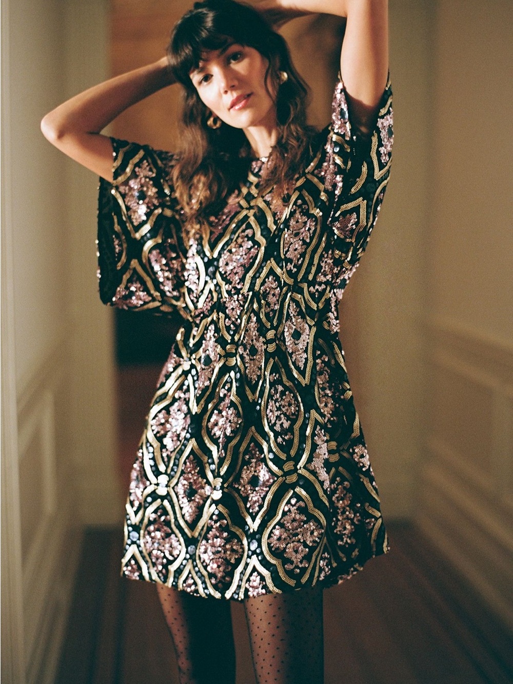 Anthropologie Amalia Sequined Tunic Dress Size M NWT